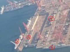 大连造船厂干船坞又有新变化 首批8艘055舰同时开建！