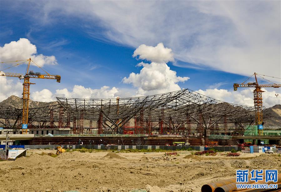 (图文互动)(2)西藏拉萨贡嘎国际机场新建T3航站楼钢结构封顶