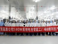宁晋晶澳3.6GW大尺寸高效电池项目顺利投产